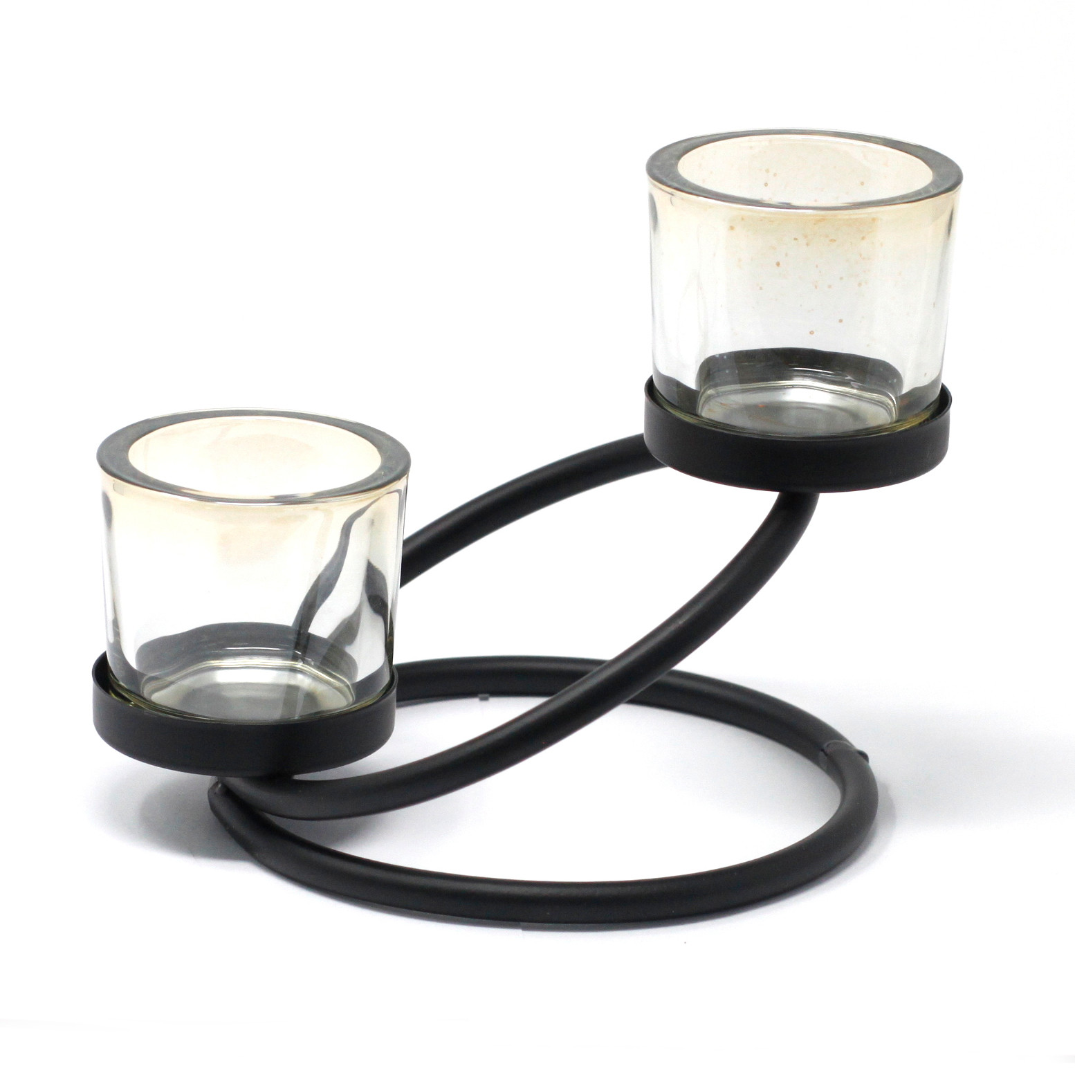 Centrepiece Iron Votive Candle Holder - 2 Cup Double Step - Click Image to Close